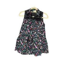 Kate Spade Greenhouse Lace Yoke Top Floral Women's Sz XXS